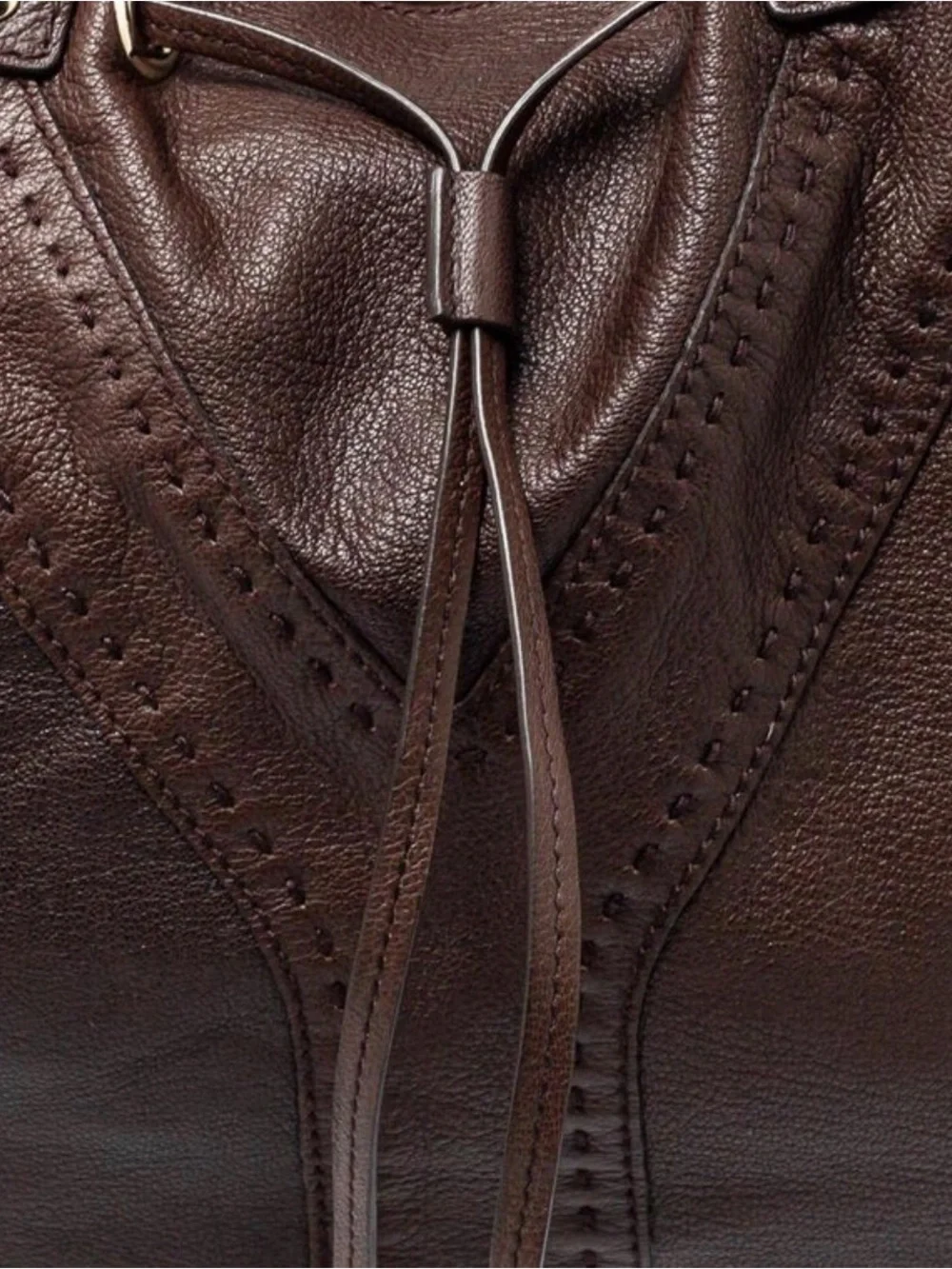 Yves Saint Laurent calf skin reversible, double sac Y tote. Bronze and Chocolate - Picture 12 of 14